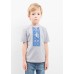 Embroidered t-shirt with short sleeves "Colours" blue/gray